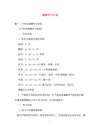 计划方案-假期学习计划
