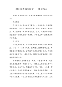 湖北高考满分作文――喷泉与水.docx