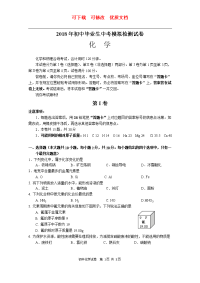 人教版初中化学模拟试卷(初中化学中考模拟卷)   可下载  可修改的参赛文档