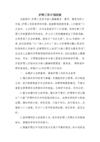 护师工作计划表格