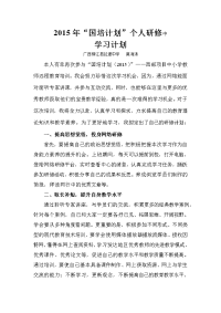 2015“国培计划”个人研修计划