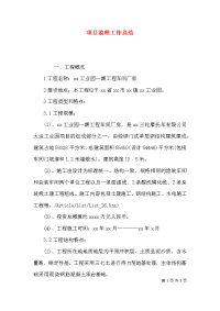 （精选）项目监理工作总结x