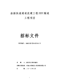 洛新快速通道改建工程ppp隧道工程项目