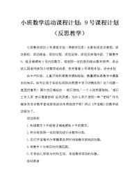 小班数学活动教案：数字9教案(附教学反思).doc