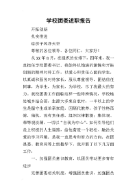 学校团委的述职报告