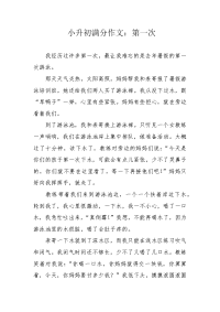 小升初满分作文：第一次.docx