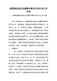 校园周边综合治理集中整治专项行动工作总结