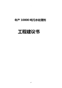 污水处理净水剂投资可行性实施计划书