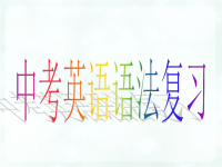 中考英语语法复习