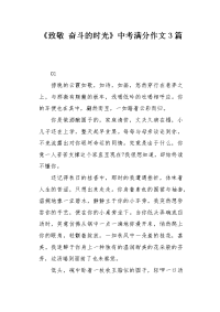 奋斗的时光》中考满分作文3篇.docx