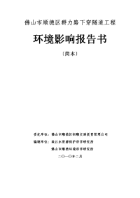 佛山市顺德区群力路下穿隧道工程