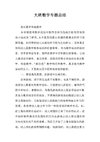 大班数学专题总结