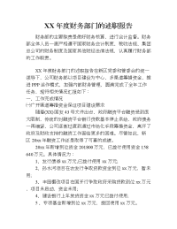 xx年度财务部门的述职报告