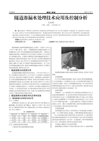 隧道渗漏水处理技术应用及控制分析