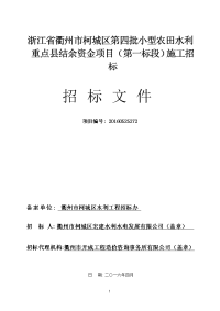 浙江衢州柯城区第四批小型农田水利重点县结余资金项目