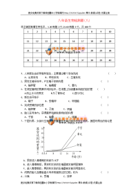 2012-2013学年度第一学期苏科版八年级生物上册期末试卷