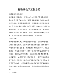 新课堂教学工作总结