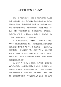 班主任师德工作总结