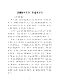 项目现场监理工作述职报告