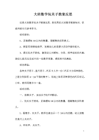 大班数学玩夹子教案反思