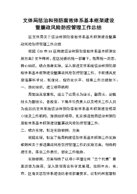 文体局惩治和预防腐败体系基本框架建设暨廉政风险防控管理工作总结