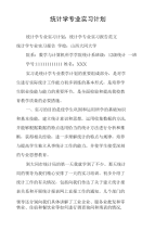 统计学专业实习计划