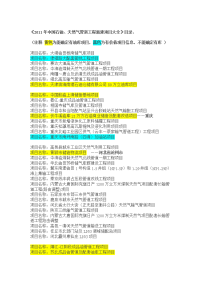 2011年中国石油、天然气管道工程新建项目