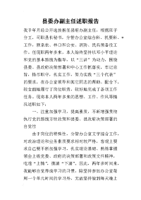 县委办副主任的述职报告