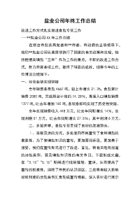 盐业公司年终工作总结