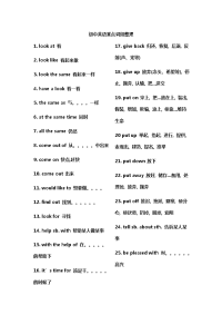 初中英语重点词组整理