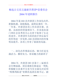 共青团-县委员会2004年述职报告