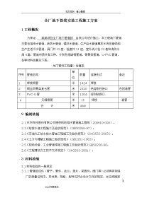 工厂室外埋地管道工程施工设计方案