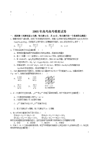 免费最给力2005年高考高考模拟试卷