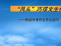 中考语文 “凤头”巧摆文生俏例谈中考作文开头技巧课件