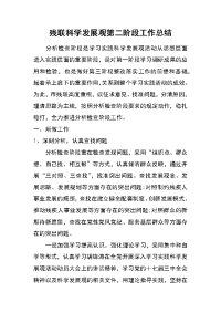 残联科学发展观第二阶段工作总结