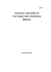 中国石油化工股份有限公司天然气管道工程可行性研究报告编制规定