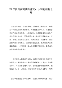 XX年贵州高考满分作文：小羽的创新之路.docx
