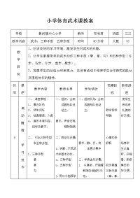 小学体育武术课教案