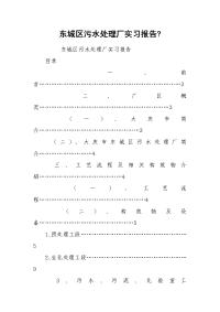 2021东城区污水处理厂实习报告