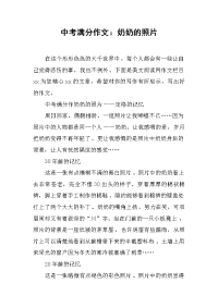 中考满分作文：奶奶的照片.docx
