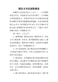 团总支书记的述职报告