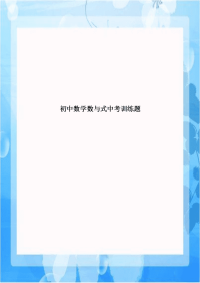 初中数学数与式中考训练题