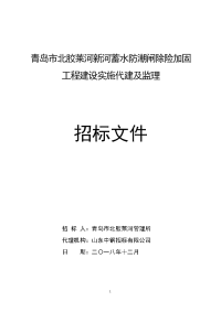 青岛市北胶莱河新河蓄水防潮闸除险加固工程建设实施代建及