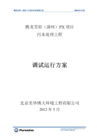 px污水处理区调试运行开车方案2012.5.31