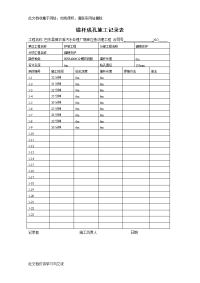 污水处理厂塌岸应急治理工程锚杆成孔记录表