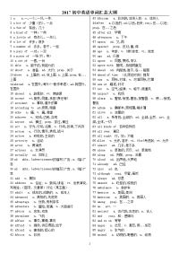 2017初中英语单词大纲