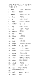 2016中考初中英语词汇归类