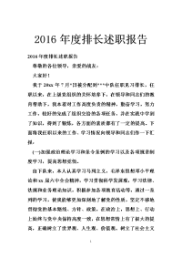 2016年度排长述职报告