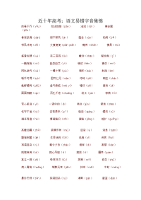 高考高频字音