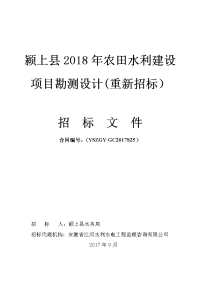 颍上2018年农田水利建设项目勘测设计重新招标